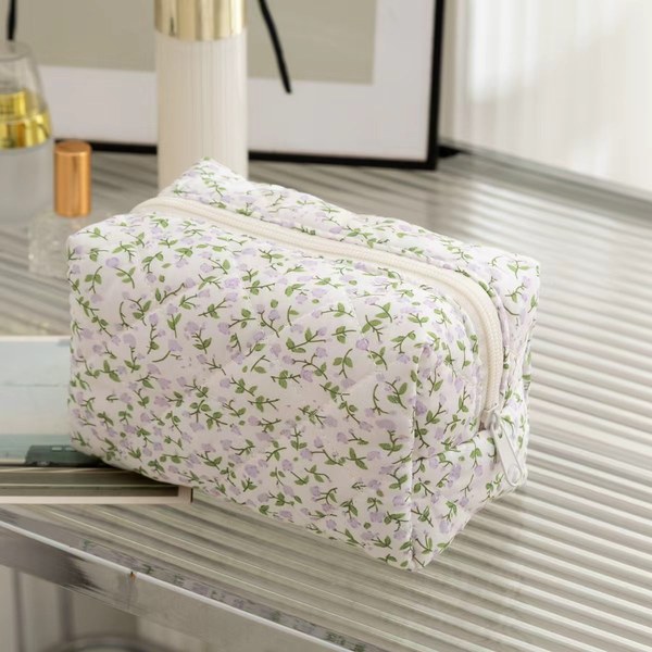 Floral Quilted Cosmetic Bag - Image 3
