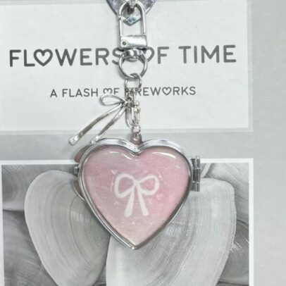 Pink Heart Double-Sided Mirror Keychain